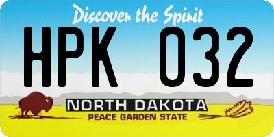 ND license plate HPK032