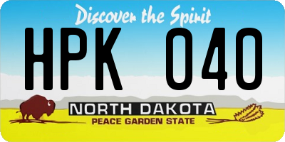 ND license plate HPK040