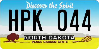 ND license plate HPK044