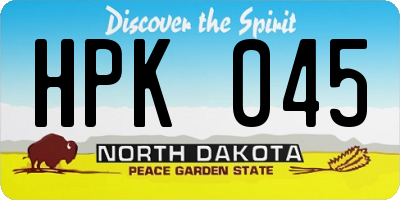 ND license plate HPK045