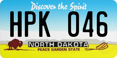 ND license plate HPK046