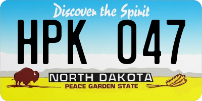 ND license plate HPK047