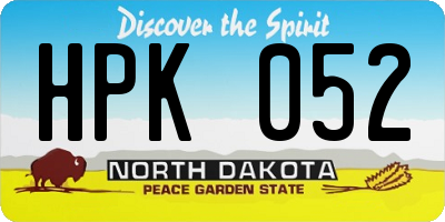 ND license plate HPK052