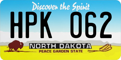 ND license plate HPK062
