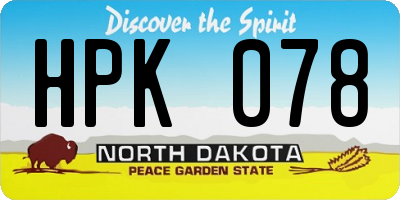 ND license plate HPK078