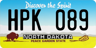 ND license plate HPK089