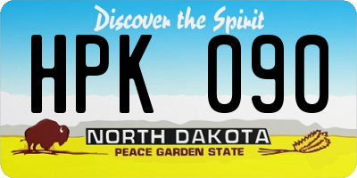 ND license plate HPK090