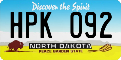 ND license plate HPK092