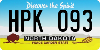 ND license plate HPK093
