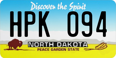 ND license plate HPK094