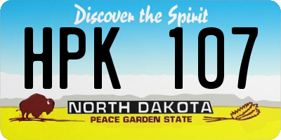ND license plate HPK107