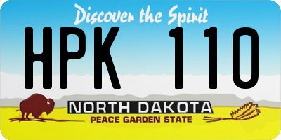 ND license plate HPK110
