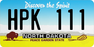 ND license plate HPK111