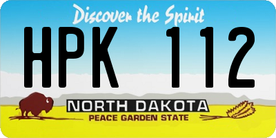 ND license plate HPK112