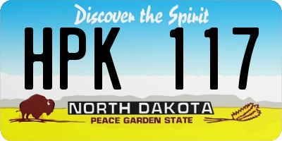 ND license plate HPK117
