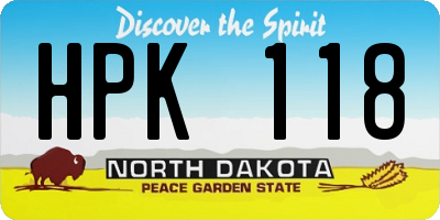 ND license plate HPK118