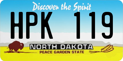 ND license plate HPK119