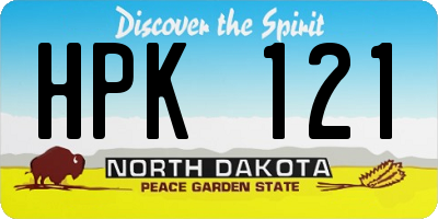 ND license plate HPK121