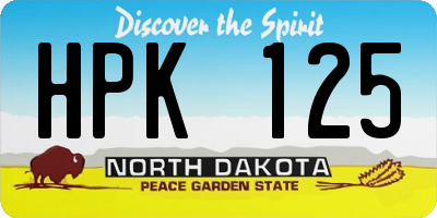 ND license plate HPK125