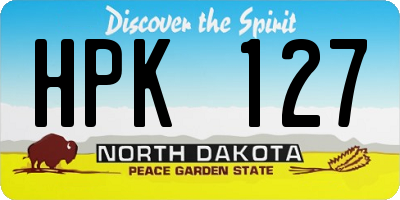 ND license plate HPK127