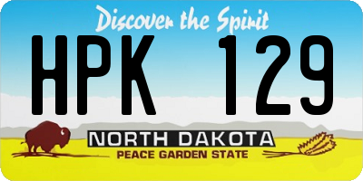 ND license plate HPK129