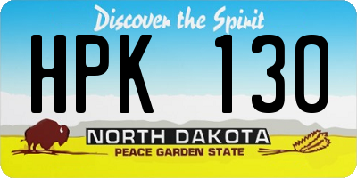 ND license plate HPK130