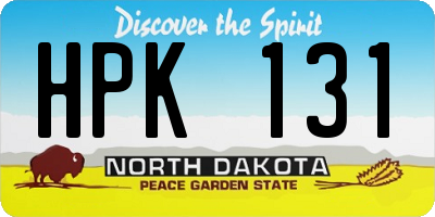 ND license plate HPK131