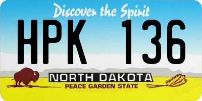 ND license plate HPK136