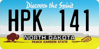 ND license plate HPK141