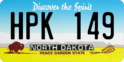ND license plate HPK149
