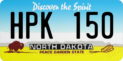 ND license plate HPK150