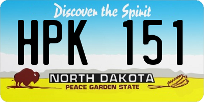 ND license plate HPK151