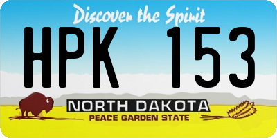 ND license plate HPK153