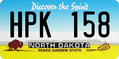 ND license plate HPK158