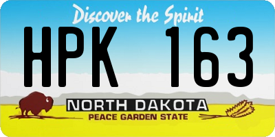 ND license plate HPK163
