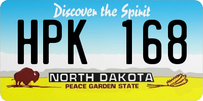 ND license plate HPK168