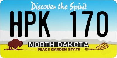 ND license plate HPK170