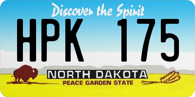 ND license plate HPK175