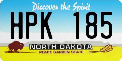 ND license plate HPK185