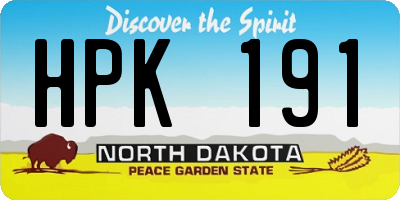 ND license plate HPK191