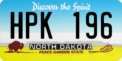 ND license plate HPK196