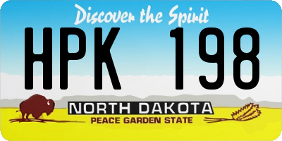 ND license plate HPK198