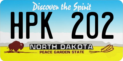 ND license plate HPK202