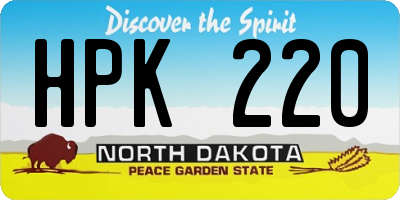 ND license plate HPK220