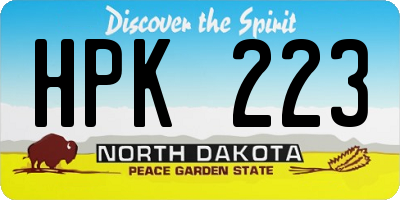 ND license plate HPK223