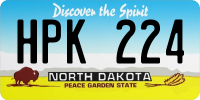ND license plate HPK224
