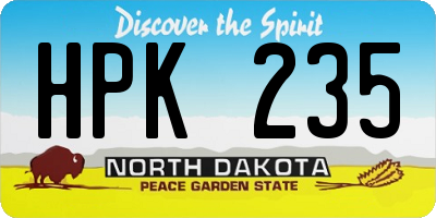 ND license plate HPK235