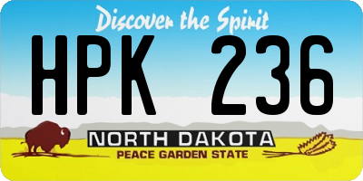 ND license plate HPK236