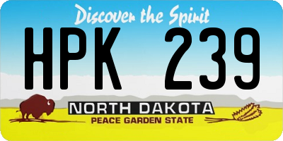 ND license plate HPK239