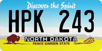ND license plate HPK243